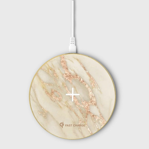 Apollo Marble Aluminium Wireless Charging Pad - Wireless Charger - Gold