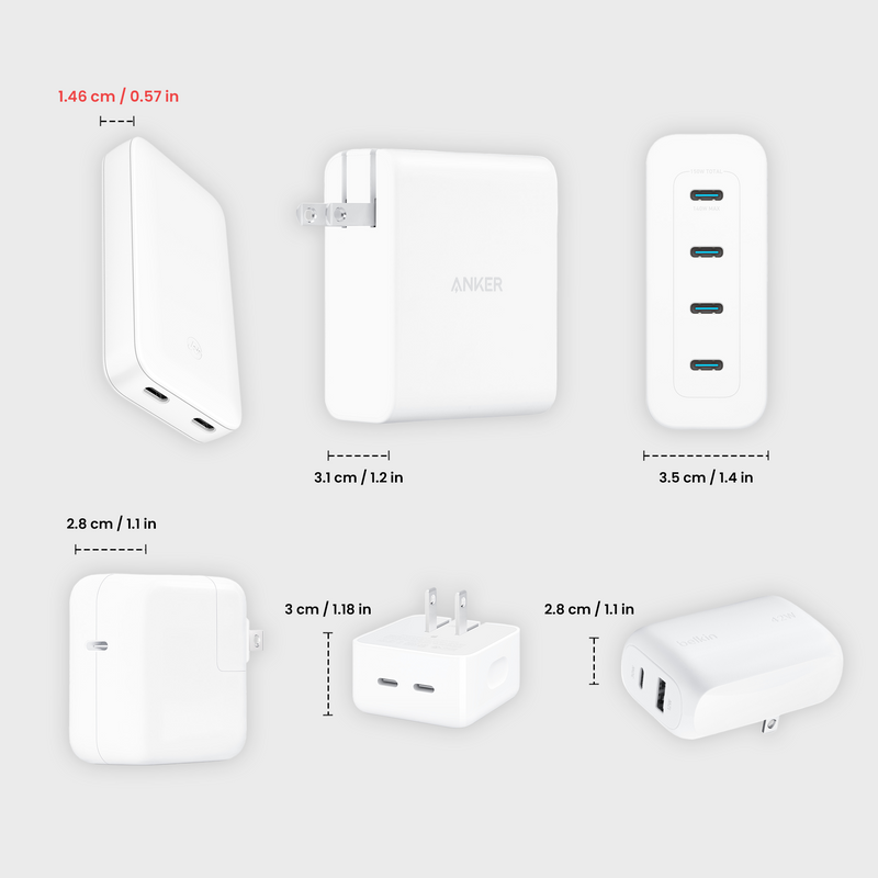 Slim Flat 45W GaN + 2.4 A Wall Charger