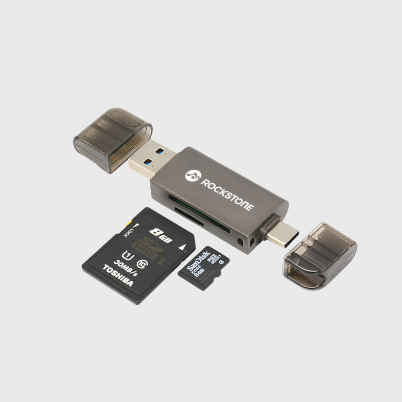 Rockstone Type-C/USB 3.0 Micro SD/SD Card Reader-A1