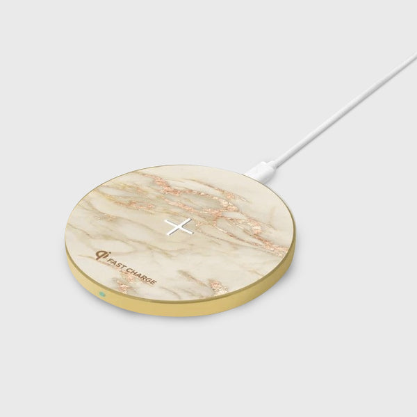 Apollo Marble Aluminium Wireless Charging Pad - Wireless Charger - Gold