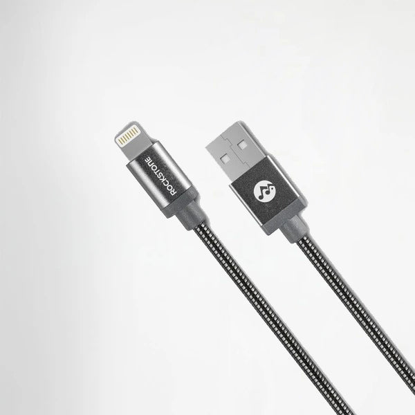 Pet Friendly Metal Tangle Free Braided Lightning Cable Silver - 1.2 Meter