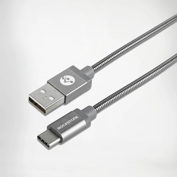 Pet Proof Metal Braided Type C to USB 2.0 Cable - 2 Meter
