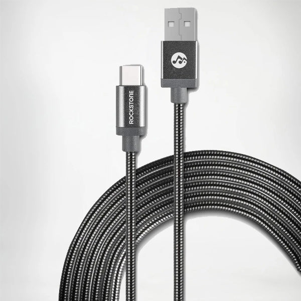 Pet Proof Metal Braided Type C to USB 2.0 Cable - 2 Meter