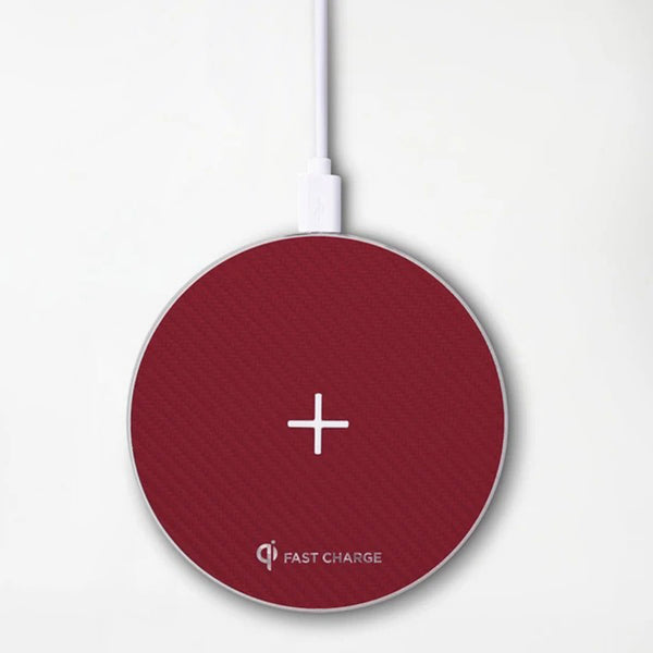 Aluminum Wireless Charging Pad with QC 3.0 Wall Charger -Red